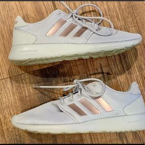 adidas white and rose gold women's shoes